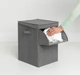 Накладная корзина для белья Brabantia 35 л, чёрная, полиэстер и хлопок — фото 4