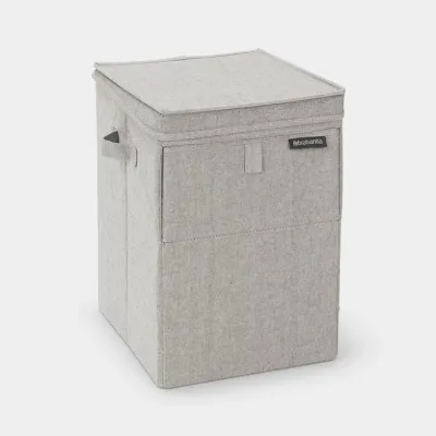 Накладная корзина для белья Brabantia 35 л, серая, полиэстер и хлопок