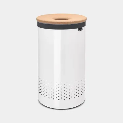 Корзина для белья Brabantia с пробковой крышкой 60 л, белая