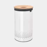 Корзина для белья Brabantia с пробковой крышкой 60 л, белая — фото 1
