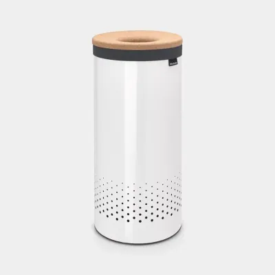 Корзина для белья Brabantia с пробковой крышкой 35 л, белая