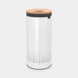 Корзина для белья Brabantia с пробковой крышкой 35 л, белая — фото 1