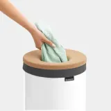 Корзина для белья Brabantia с пробковой крышкой 35 л, белая — фото 2