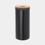 Корзина для белья Brabantia с пробковой крышкой 35 л, чёрная — фото 1