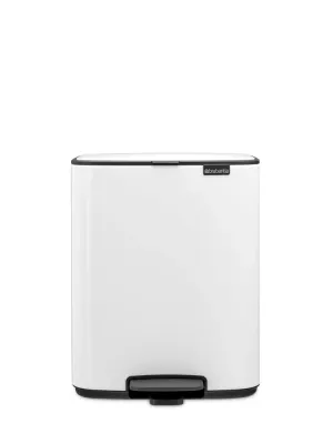 Мусорное ведро с педалью Brabantia Bo 12 л, стальное, белое