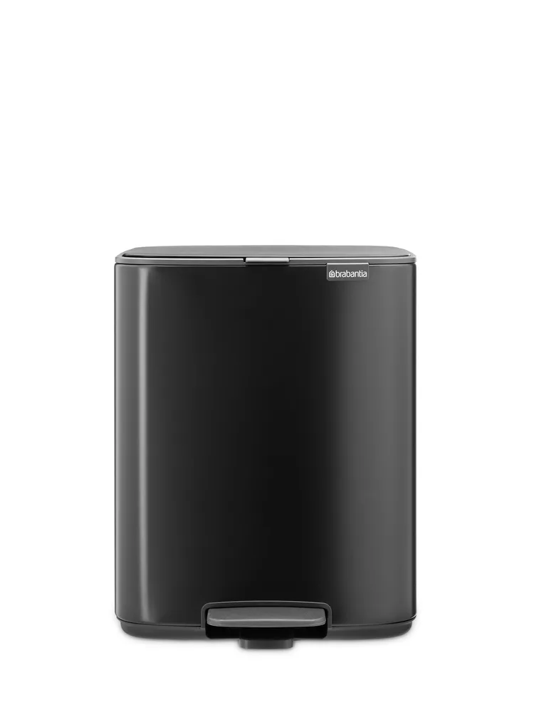 Мусорное ведро с педалью Brabantia Bo 12 л, стальное, чёрное