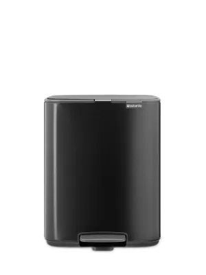 Мусорное ведро с педалью Brabantia Bo 12 л, стальное, чёрное