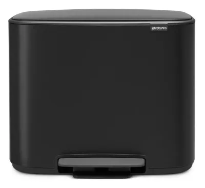 Мусорное ведро с педалью Brabantia Bo 11+23 л двухкамерное чёрное матовое