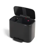 Мусорное ведро с педалью Brabantia Bo 11+23 л двухкамерное чёрное матовое — фото 5