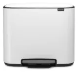 Мусорное ведро с педалью Brabantia Bo 11+23 л двухкамерное белое — фото 1