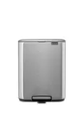 Мусорное ведро с педалью Brabantia Bo 12 л матовая сталь Fingerprint Proof — фото 1