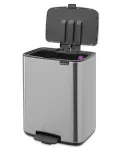 Мусорное ведро с педалью Brabantia Bo 12 л матовая сталь Fingerprint Proof — фото 2