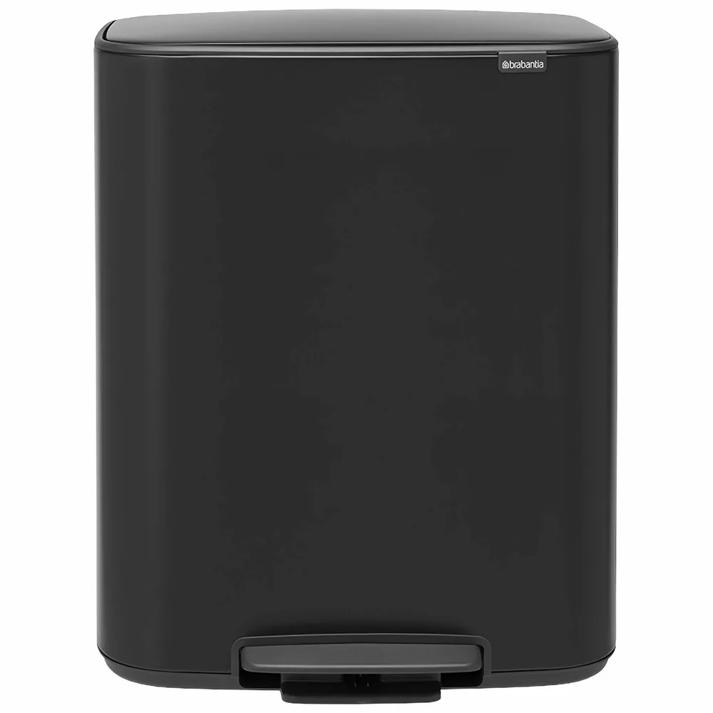 Мусорное ведро с педалью Brabantia Bo 2x30 л двухкамерное чёрное матовое