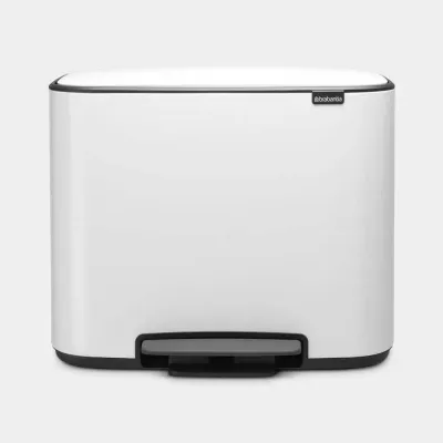 Педальное мусорное ведро Brabantia Bo 3 x 11 л, общий объём 33 л, белый