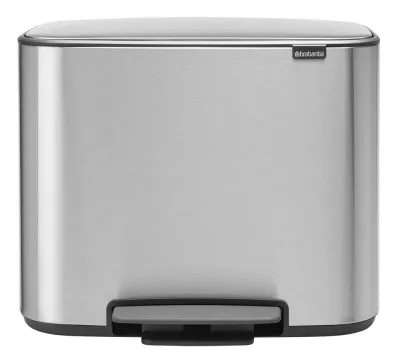 Педальное мусорное ведро Brabantia Bo 36 л, одна секция, матовая сталь FPP, серебристый