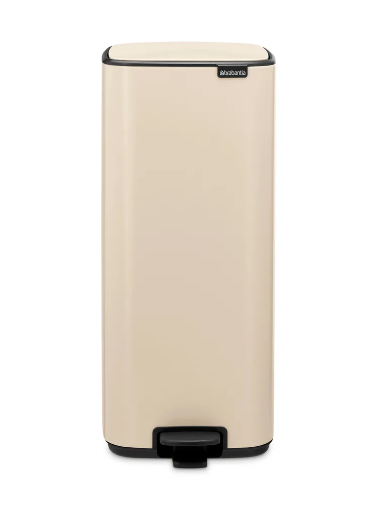 Педальное мусорное ведро Brabantia Bo 30 л, прямоугольное, сталь, Soft Beige