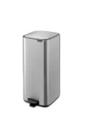 Педальное мусорное ведро Brabantia Bo 30 л, прямоугольное, матовая сталь Fingerprint Proof — фото 2