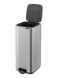 Педальное мусорное ведро Brabantia Bo 30 л, прямоугольное, матовая сталь Fingerprint Proof — фото 5