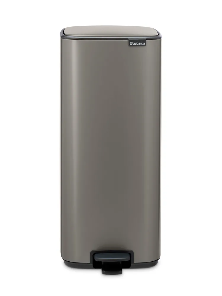 Педальное мусорное ведро Brabantia Bo 30 л, прямоугольное, сталь, платиновый