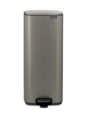 Педальное мусорное ведро Brabantia Bo 30 л, прямоугольное, сталь, платиновый