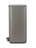 Педальное мусорное ведро Brabantia Bo 30 л, прямоугольное, сталь, платиновый — фото 3