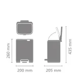 Мусорное ведро с педалью Brabantia Bo 4 л матовая сталь Fingerprint Proof — фото 6