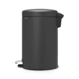 Педальное мусорное ведро Brabantia NewIcon 12 л, Mineral Infinite Grey, серый — фото 2
