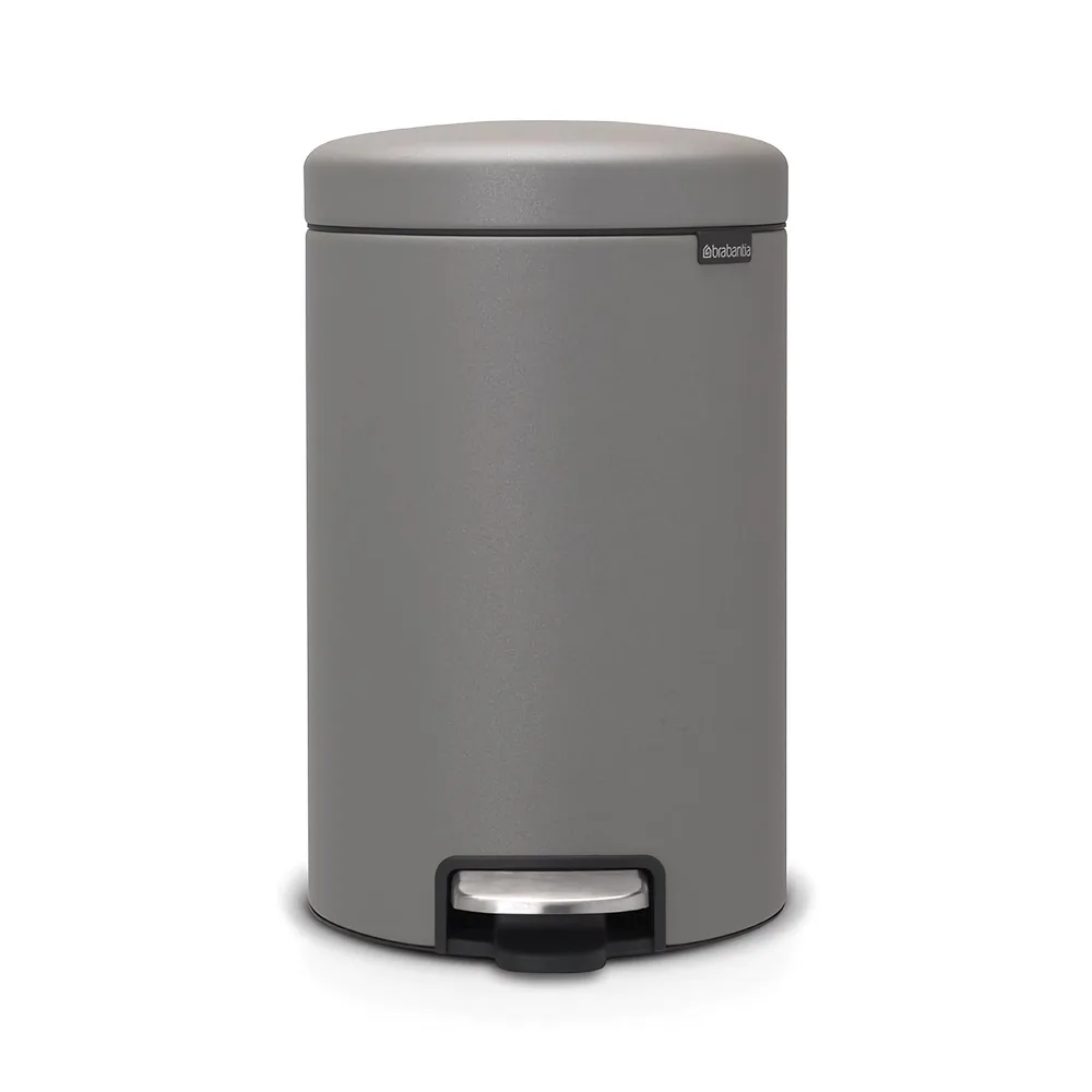Педальное мусорное ведро Brabantia NewIcon 12 л, Mineral Concrete Grey, серый
