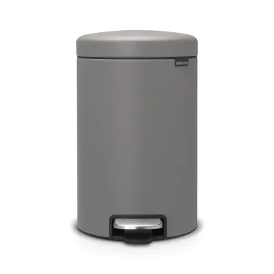 Педальное мусорное ведро Brabantia NewIcon 12 л, Mineral Concrete Grey, серый