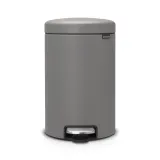 Педальное мусорное ведро Brabantia NewIcon 12 л, Mineral Concrete Grey, серый — фото 1