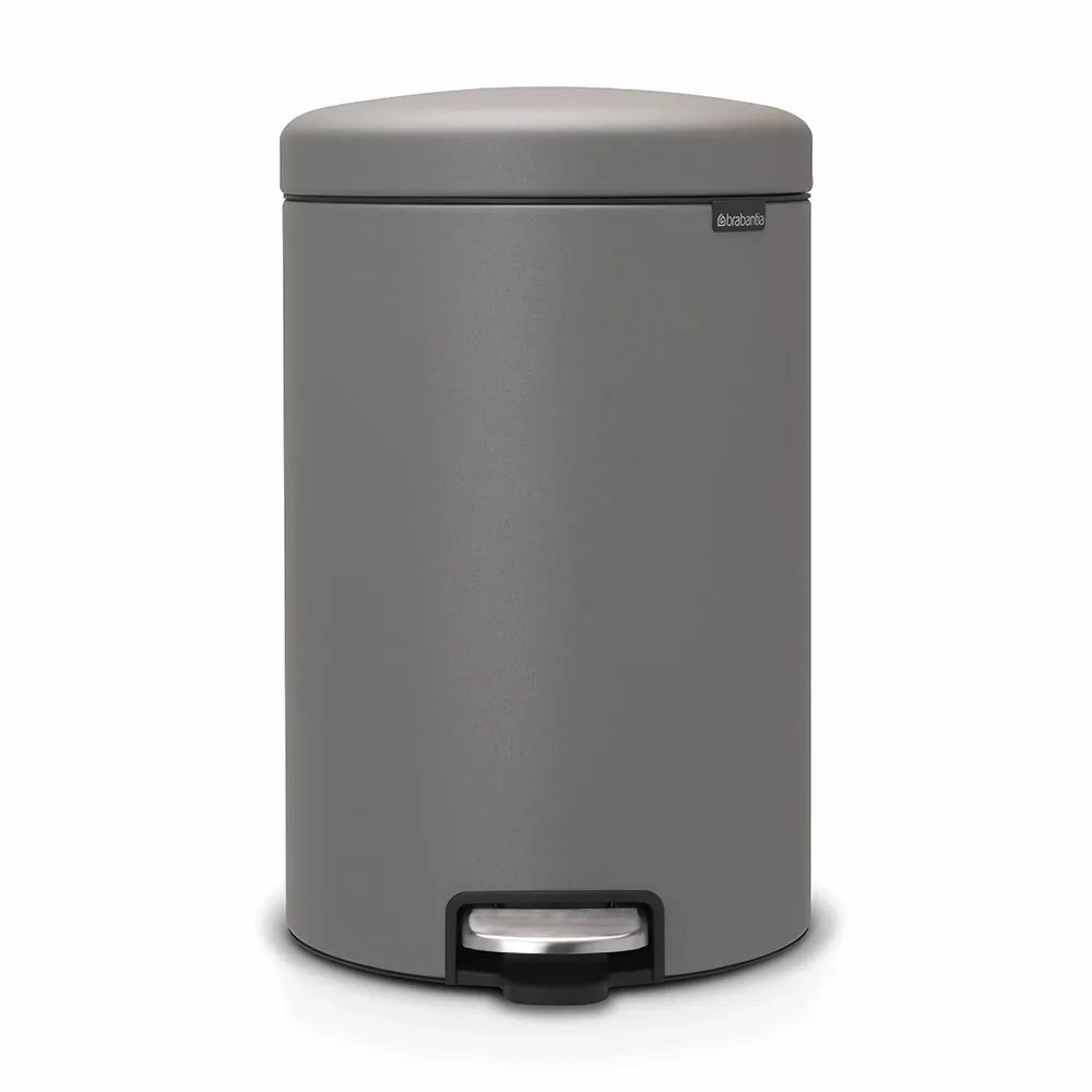 Мусорное ведро с педалью Brabantia NewIcon 20 л, Mineral Concrete Grey, серое