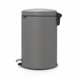 Мусорное ведро с педалью Brabantia NewIcon 20 л, Mineral Concrete Grey, серое — фото 2