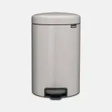 Мусорное ведро с педалью Brabantia NewIcon 12 л, сталь, серое — фото 1
