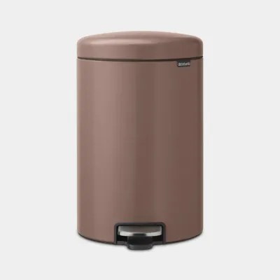 Мусорное ведро с педалью Brabantia NewIcon 20 л, сталь, Satin Taupe, коричневое