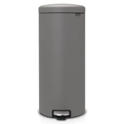 Мусорное ведро с педалью Brabantia NewIcon 30 л, Mineral Concrete Grey, серое