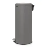 Мусорное ведро с педалью Brabantia NewIcon 30 л, Mineral Concrete Grey, серое — фото 2