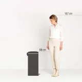 Мусорное ведро с педалью Brabantia NewIcon 30 л, нержавеющая сталь, коричневое — фото 6