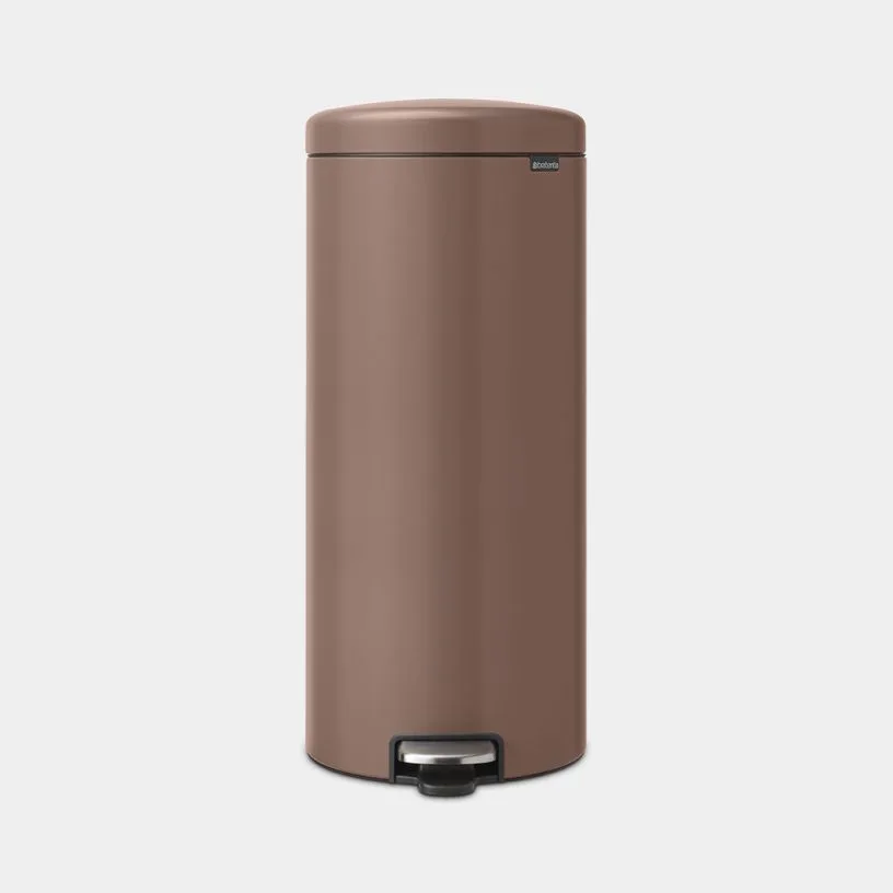 Мусорное ведро с педалью Brabantia NewIcon 30 л, сталь, Satin Taupe, коричневое