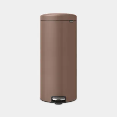 Мусорное ведро с педалью Brabantia NewIcon 30 л, сталь, Satin Taupe, коричневое