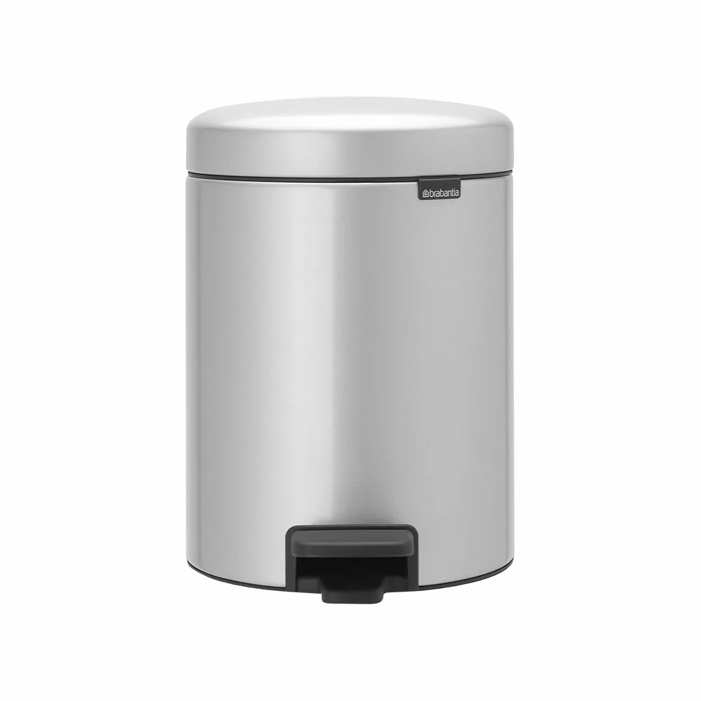Мусорное ведро с педалью Brabantia NewIcon 5 л металлический серый