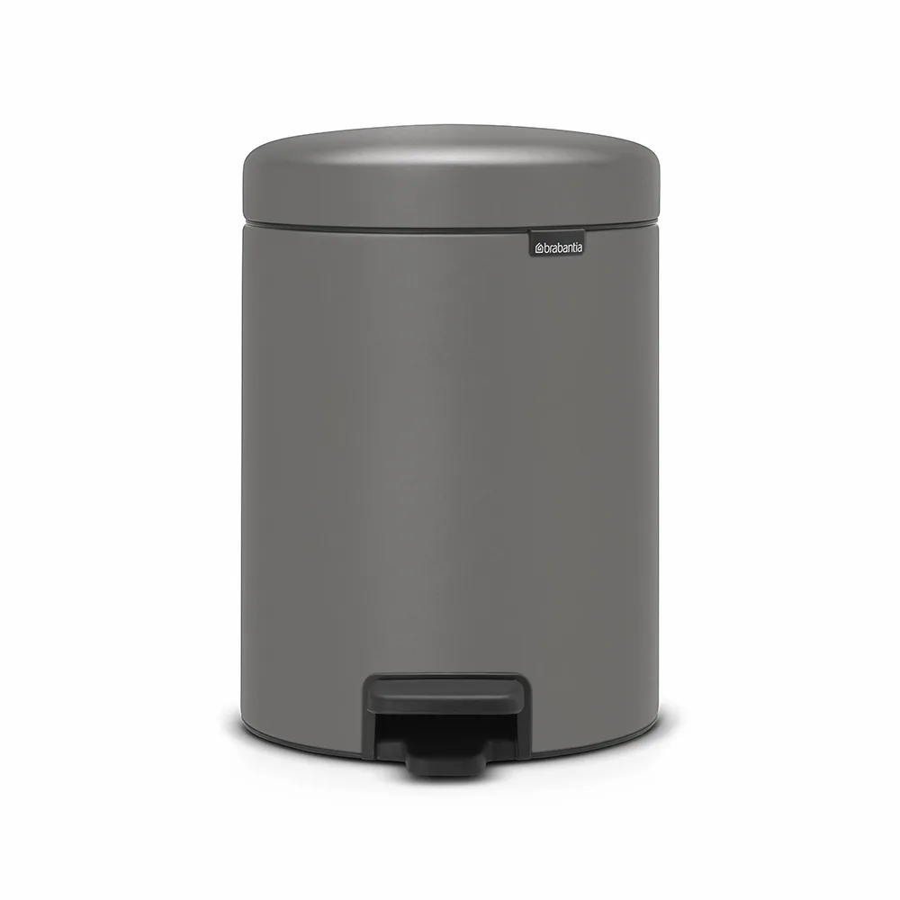 Мусорное ведро с педалью Brabantia NewIcon 5 л Mineral Concrete Grey серое