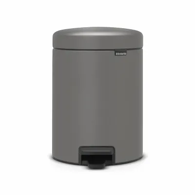 Мусорное ведро с педалью Brabantia NewIcon 5 л Mineral Concrete Grey серое