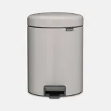 Мусорное ведро с педалью Brabantia NewIcon 5 л Soft Grey серое — фото 1