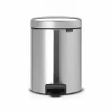 Мусорное ведро с педалью Brabantia NewIcon 5 л матовая сталь серебристое — фото 1