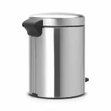 Мусорное ведро с педалью Brabantia NewIcon 5 л матовая сталь серебристое — фото 3