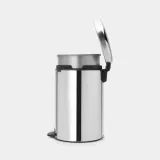 Педальное мусорное ведро Brabantia NewIcon с металлическим ведром 20 л, блестящая сталь, серебристый — фото 3