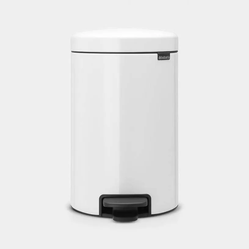 Педальное мусорное ведро Brabantia NewIcon со стальным ведром 12 л, белый
