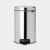 Педальное мусорное ведро Brabantia NewIcon со стальным ведром 12 л, блестящая сталь, серебристый — фото 1
