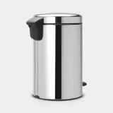 Педальное мусорное ведро Brabantia NewIcon со стальным ведром 12 л, блестящая сталь, серебристый — фото 2
