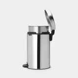 Педальное мусорное ведро Brabantia NewIcon со стальным ведром 12 л, блестящая сталь, серебристый — фото 3